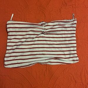 Abercrombie & Fitch Red and White Striped Camisole